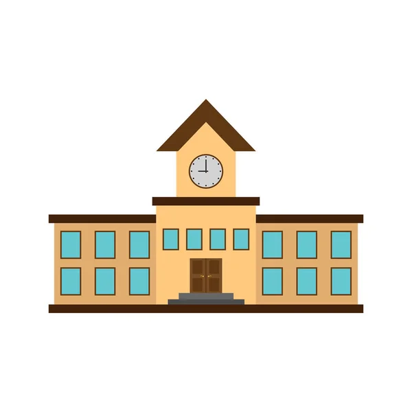 Edificio Oficinas Icono Color Con Reloj — Vector de stock