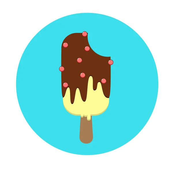 Sundae Con Glaseado Aderezo Confitería Palo — Vector de stock