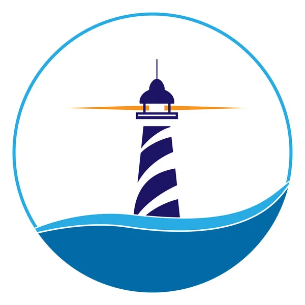 Logo Farului Transport Maritim Navigație — Vector de stoc