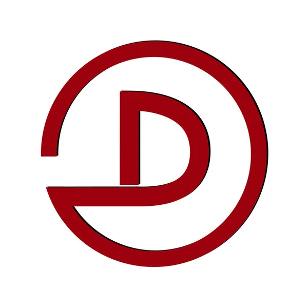 Daire Içinde Harfi Silüeti Logo — Stok Vektör