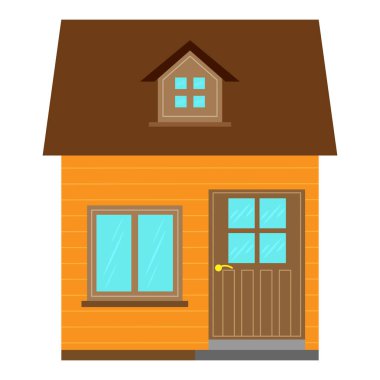 Ülke ev tasarım bir üçgen çatı çatı, düz görüntü ile