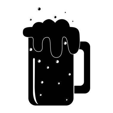 bir bardak köpüklü bir gazlı içecek ile basit düz çizimi