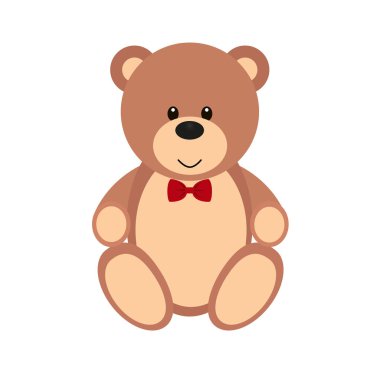 Bir yay, çizilmiş çocuk oyuncak, basit renkli bir görüntü ile ayı