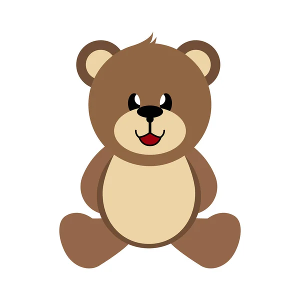 Oso Juguete Para Niños Dibujado Mano Imagen Color Simple — Vector de stock