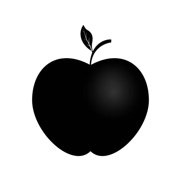 Icône Simple Une Pomme Rouge Avec Une Feuille Sur Une — Image vectorielle