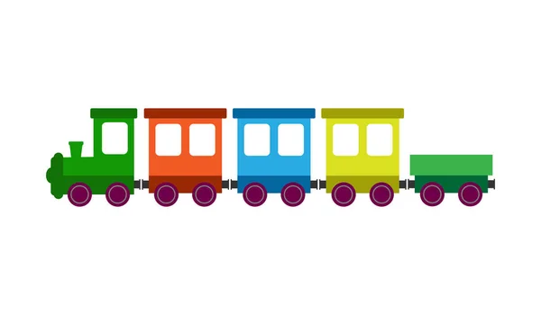 Train Couleur Enfant Avec Locomotive Chariots — Image vectorielle