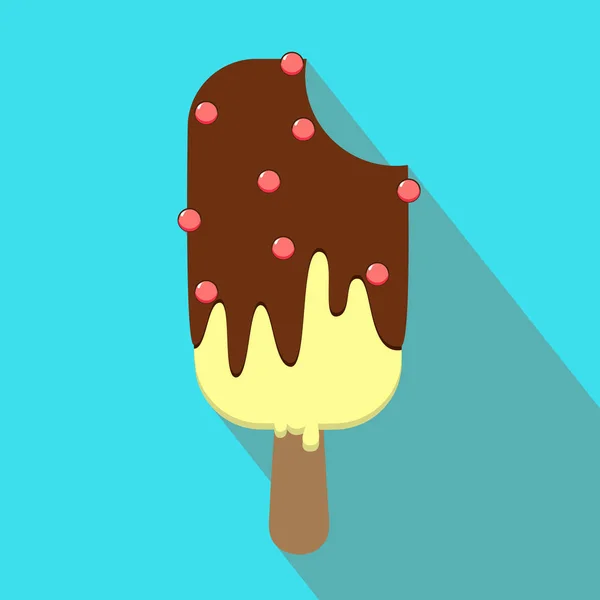 Helado Con Glaseado Aderezo Confitería Palo Sombra Larga — Vector de stock