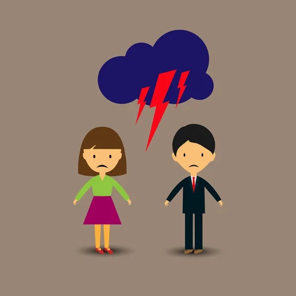 Quarrel Relação Entre Uma Mulher Homem — Vetor de Stock