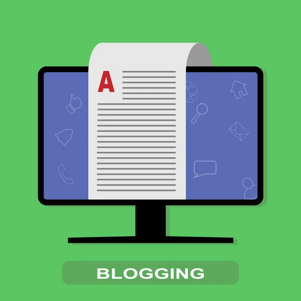 Online Blogging Editable Online Document Online Education Distance Learning — Stock Vector