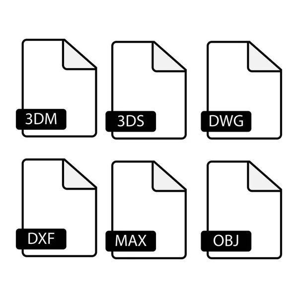 Set Mit Dateisymbolen Flache Einfache Illustration — Stockvektor
