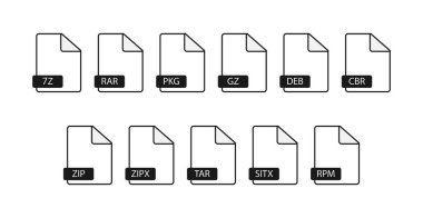 11 dosya simgeler, daire basit örnek set