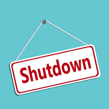 Vida üzerinde bir işareti bir zincir ve yazıt kapatma ile asılı