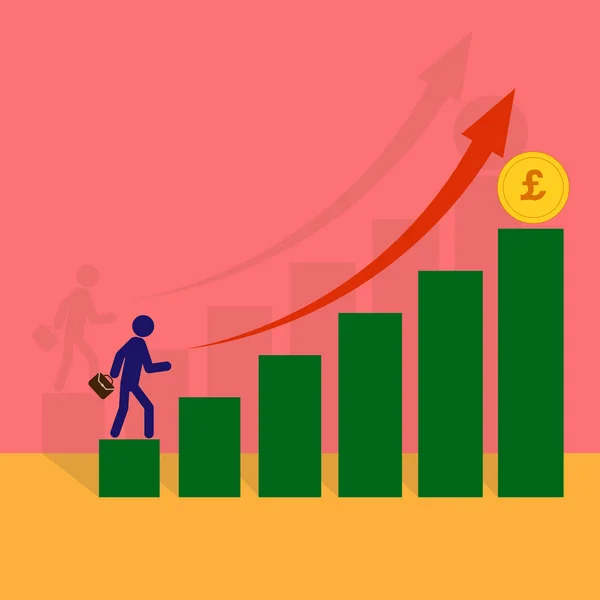 Gráfico Dinâmica Crescimento Fortalecimento Libra Esterlina —  Vetores de Stock