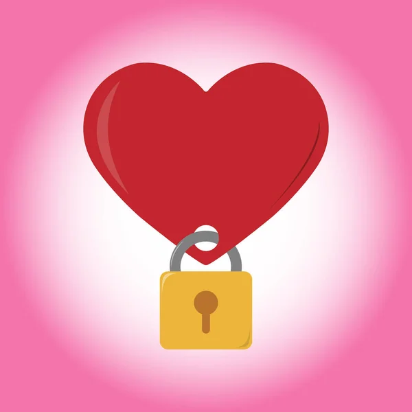 Srdce Zámek Klíč Gratuluji Den Svatého Valentýna — Stockový vektor