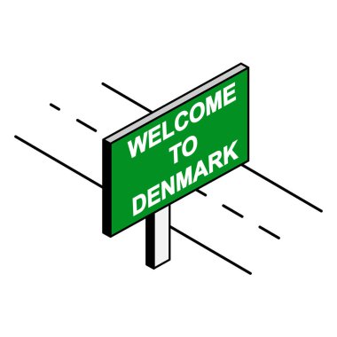 Danimarka'ya hoş geldiniz yazıt ile karayoluyla billboard