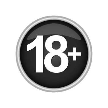 18 yaş sınırlaması ile yuvarlak renkli düğmesine+