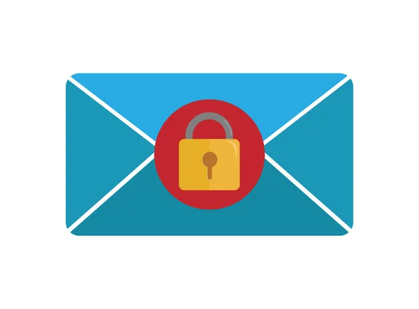 Jednoduché Ikony Téma Zabezpečení Mailu Pro Ilustraci Článků Blogů — Stockový vektor