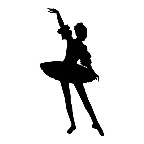 Silhouet Van Een Balletdanseres Een Danser Dansen Een Ballet Partij — Stockvector