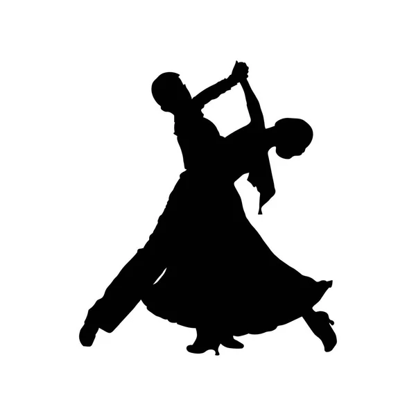Koppel Tango Silhouet Van Het Paar Dansers Dansen — Stockvector