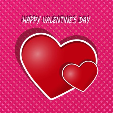 iki kalp, bir kutlama yazıt happy Valentine's day