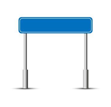 Mavi yol işareti plaka tasarımı için iki ayağı üzerinde