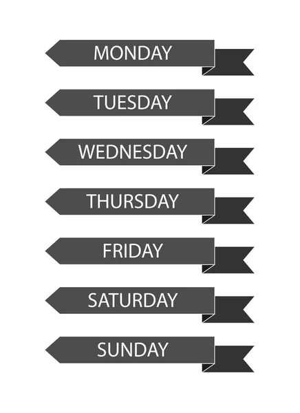 Set Banden Met Inscriptie Dagen Van Week — Stockvector