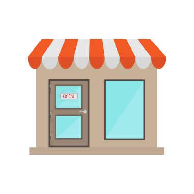 Bir işareti açık, e-ticaret mağaza kapıda asılı 