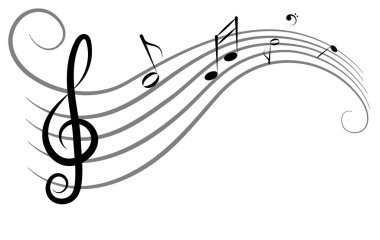 Tasarım, keman anahtar ve notlar için soyut müzik arka plan