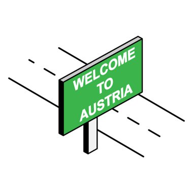 Avusturya'ya hoş geldiniz yazıt ile karayoluyla billboard