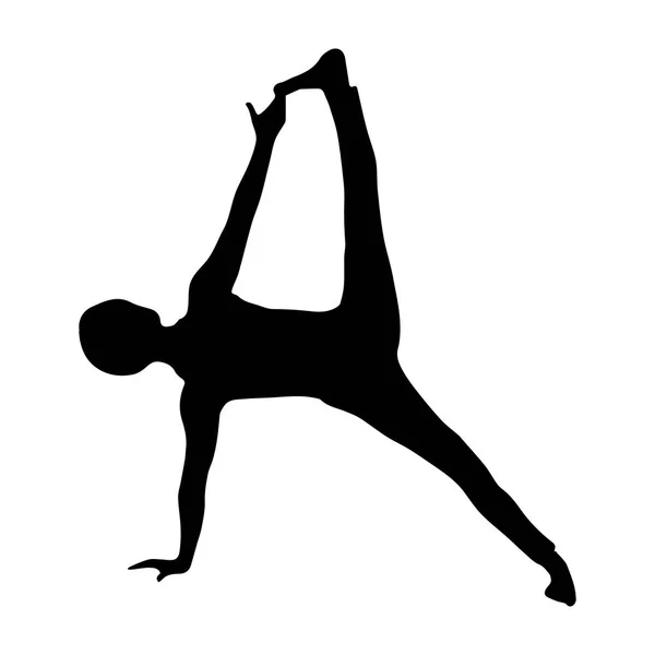 Sport Eenvoudige Schetsen Silhouet Meisje Gymnasten — Stockvector
