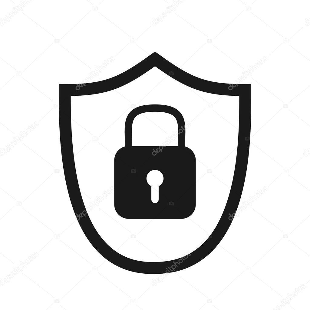 virus shield or security shield icon for apps or websites