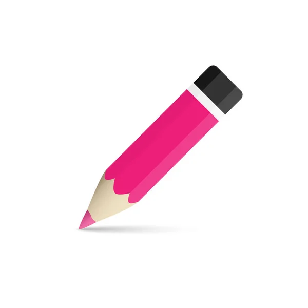 Magenta pencil. Stationery for writing and drawing — Stock Vector