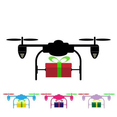 Bir hediye ile kare bir komutan silüeti