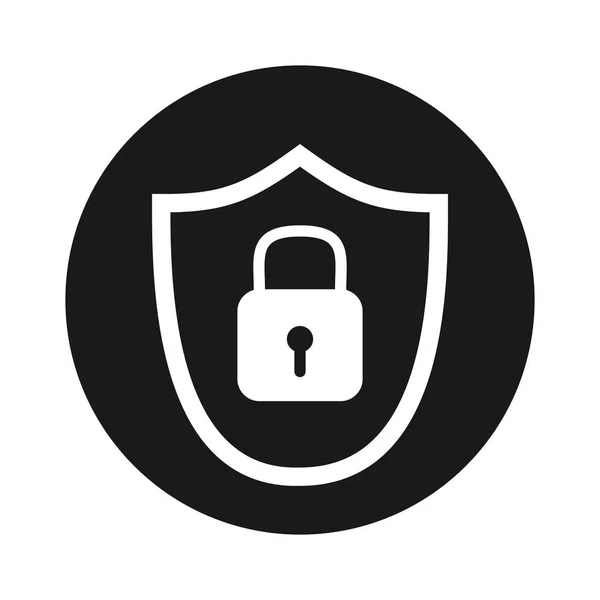 Защита от вирусов или значок защитного щита для веб-сайтов или приложений — стоковый вектор
