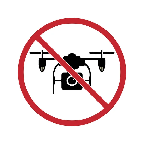 Знак запрещает использование квадрокоптера. Простое изображение — стоковый вектор