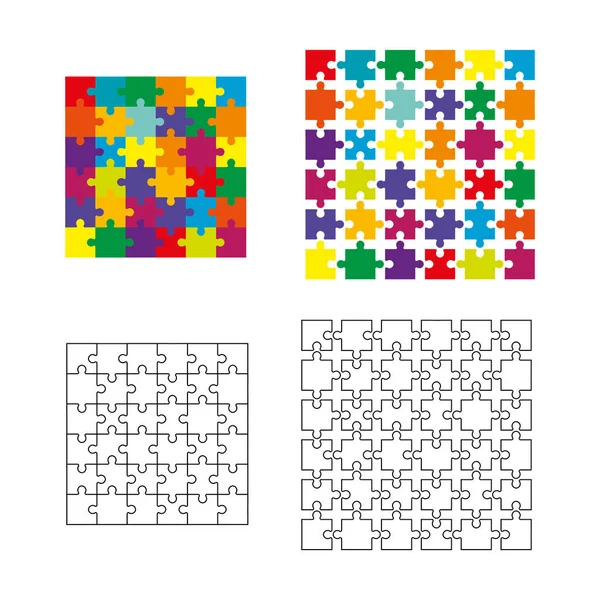 Ensemble d'éléments de mosaïque pour la fabrication de panneaux, puzzles — Image vectorielle