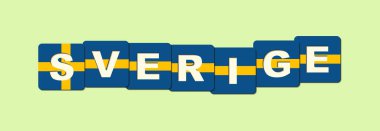 Word İsveç Ulusal bayrak renkleri küpleri yapılır,