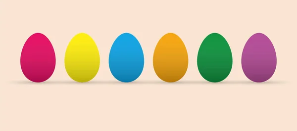 Conjunto de ovos de Páscoa coloridos, design plano — Vetor de Stock