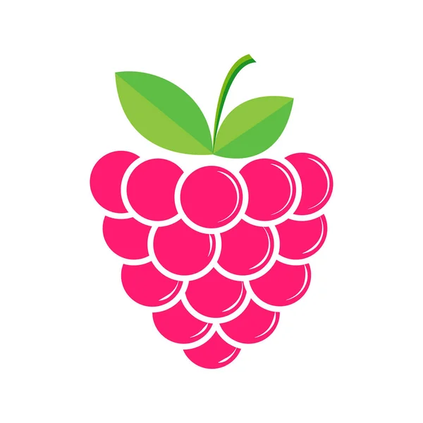 Raspberry berry, flat style, color image — Stock Vector