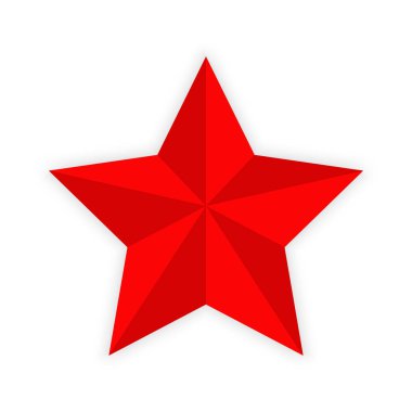 Beyaz zemin üzerine kırmızı beş köşeli yıldız,