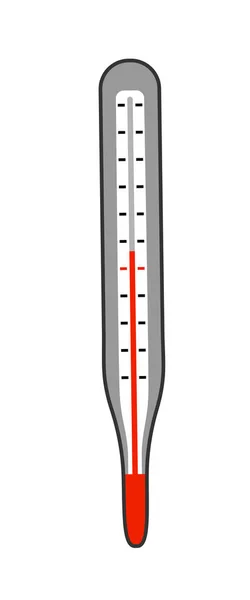 Thermometer zur Messung der Körpertemperatur, einfache flache Bauweise — Stockvektor