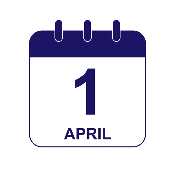 Φύλλο ημερολόγιο με την ημερομηνία της 1ης Απριλίου, επίπεδη σχεδίαση — Διανυσματικό Αρχείο