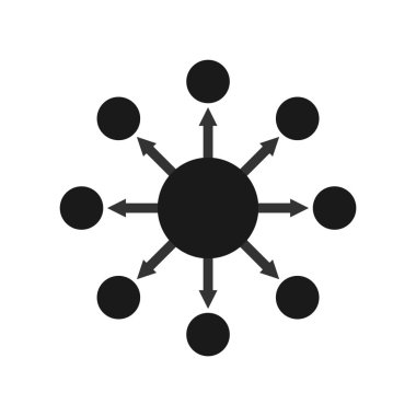 Kişi, Hub veya Analytics simge, düz tasarım