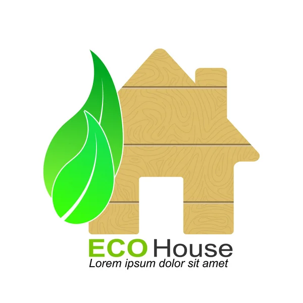 Einfaches Logo mit den Worten eco house — Stockvektor