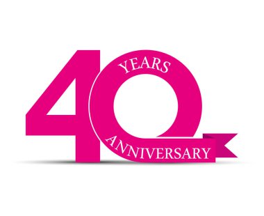 40 yıl yıldönümü, basit bir tasarım, logo