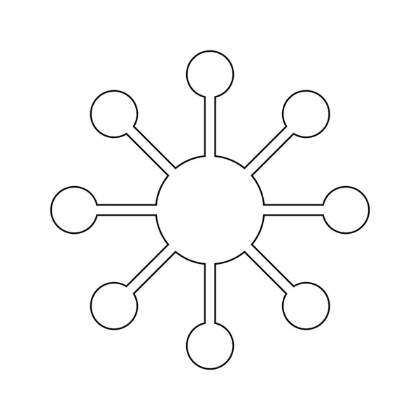 Şeffaf hub simgesi, analytics veya kişi düz stil — Stok Vektör