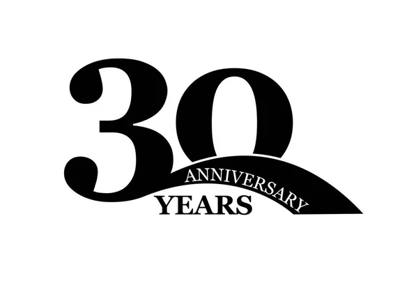 30 Jahre Jubiläum, einfaches flaches Design, Logo — Stockvektor