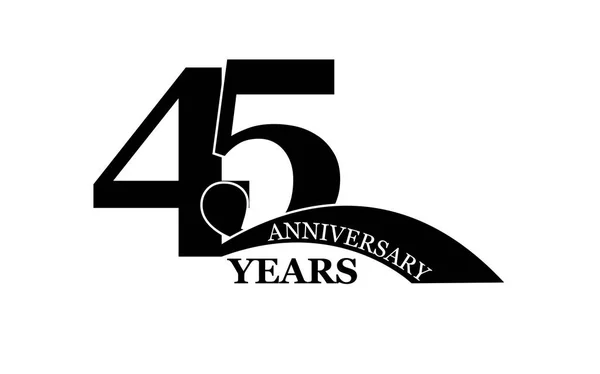 45 years anniversary, flat simple design — Stock Vector