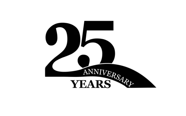 25 ans anniversaire, design simple et plat , — Image vectorielle