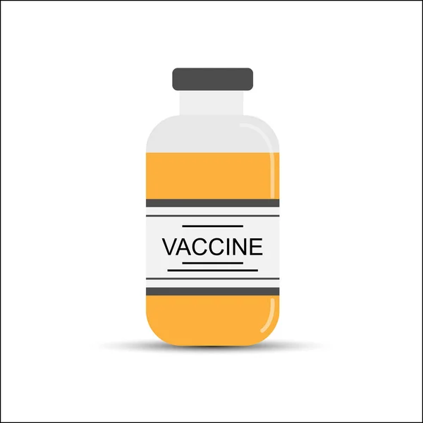 Vial de vacuna, dibujo simple para el diseño y — Vector de stock